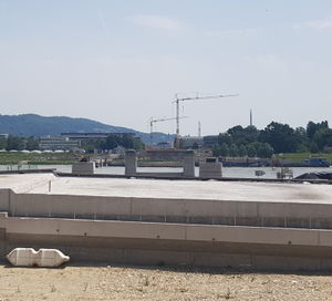Baustelle der Neuen Donaubrücke, im Sommer 2019