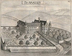 Schloss Hagen ("Der Haaggen"), Georg Matthhäus Vischer, 1677