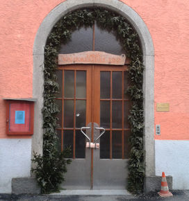 Eingangsportal der Waldorfschule an der Baumbachstraße
