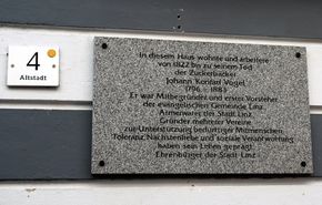 Gedenktafel für Johann Konrad Vogel am Haus Altstadt 4