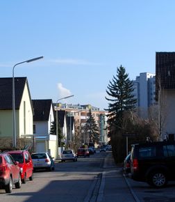 Glaserstraße, Blick von der Voltastraße Richtung Süden