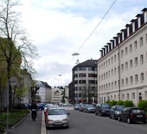 Richard-Wagner-Straße, Blick von der Makartstraße Richtung Südwesten