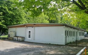 Container-Provisorium des Kindergartens.