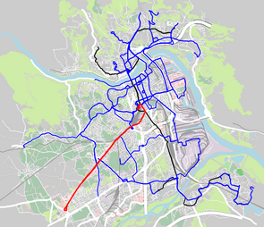 Streckenplan der Linie Linie 15
