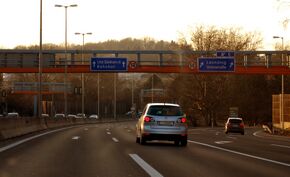 Anschlussstelle Unionstraße, Blick Richtung Norden zur Westbrücke