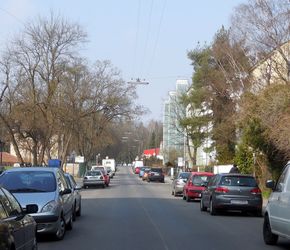 Pestalozzistraße, Blick vom Südlichen Ende der Straße in Richtung Norden zum Wasserwald