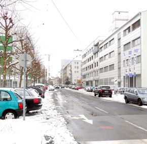 Anzengruberstraße, Blick von der Lenaustraße Richtung Südwesten