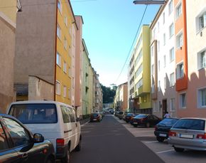 Beethovenstraße, von der Weingartshofstraße aus gesehen