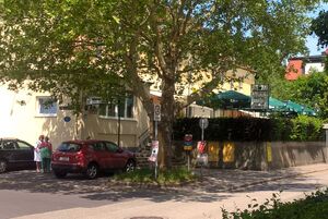 Das Restaurant Wienerwald am 10. Juni 2019, nur 16 Tage vor dem endgültigen Aus am 26. Juni 2019, Ansicht von Süd-Ost