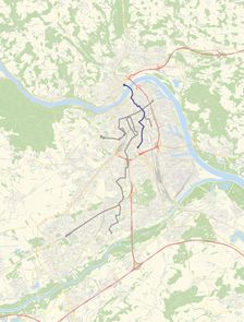 Streckenplan der Linie Neue Schienenachse Linz