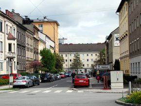 Melicharstraße, Blick von der Wiener Straße Richtung Ostnordost