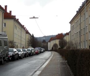 Holzwurmweg, Blick von der Teistlergutstraße Richtung Norden