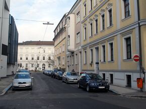 Schulstraße, Blick von der Friedrichstraße Richtung Nordwesten