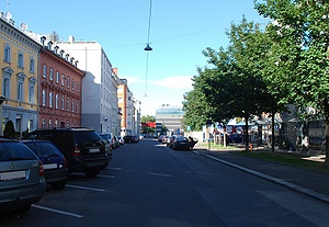 Weingartshofstraße, Blick Richtung Nordosten (Volksgarten)