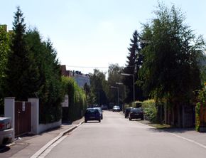 Hainbuchenweg, Blick von der Siemensstraße Richtung Südwesten
