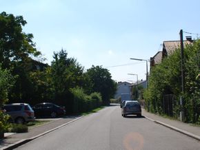 Die Baintwiese, Blick von der Mayrhoferstraße Richtung Westen