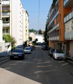Damaschkestraße, Blick von der Parzhofstraße Richtung Nordwesten
