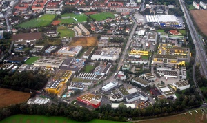 Luftbild des Gewerbegebiets Franzosenhausweg, Blick nach Norden