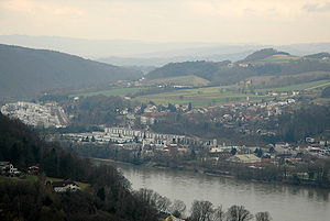 Puchenau, von der Linzer Franz-Josefs-Warte aus gesehen