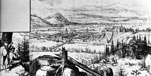 Ansicht von Linz von Lucas van Valckenborch von 1593
