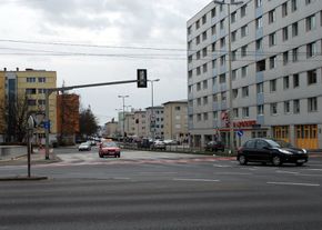 Siemensstraße von der Salzburger Straße aus gesehen
