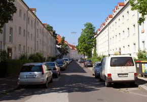 Bauerstraße, Blick von In der Neupeint Richtung Norden