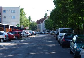 Haiderstraße, Blick von der Dauphinestraße Richtung Süden