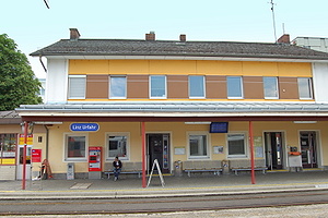 Der Mühlkreisbahnhof (Bahnhof Linz-Urfahr) im Norden der Stadt