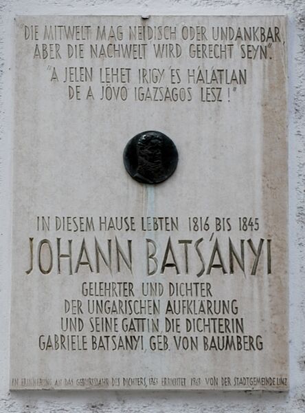 Datei:Erinnerungstafel Johann Batsanyi.jpg