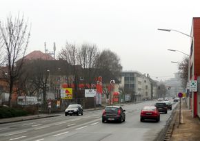 Prinz-Eugen-Straße, Blick von der Mühlkreis Autobahn Richtung Westen