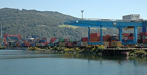Containerhafen in Linz