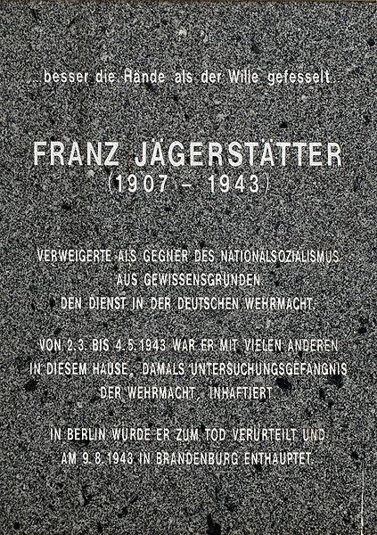 Datei:Gedenktafel Franz Jägerstätter.jpg