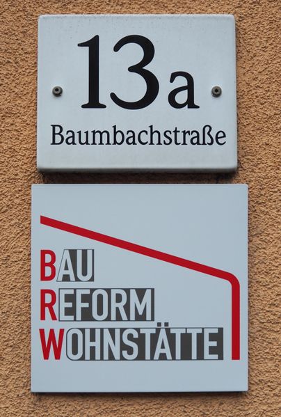 Datei:Baureform-Wohnstätte Haus Baumbachstraße 13a.jpg
